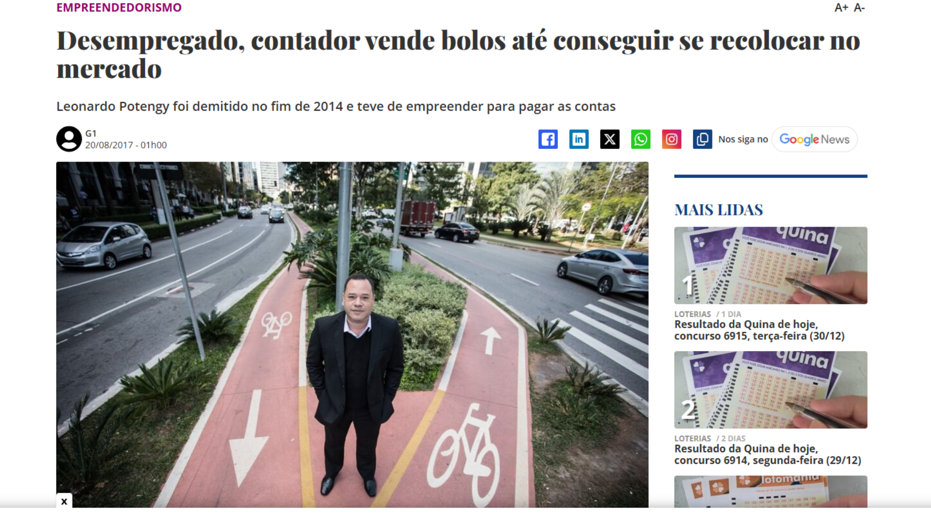 Notícia sobre renda extra R7